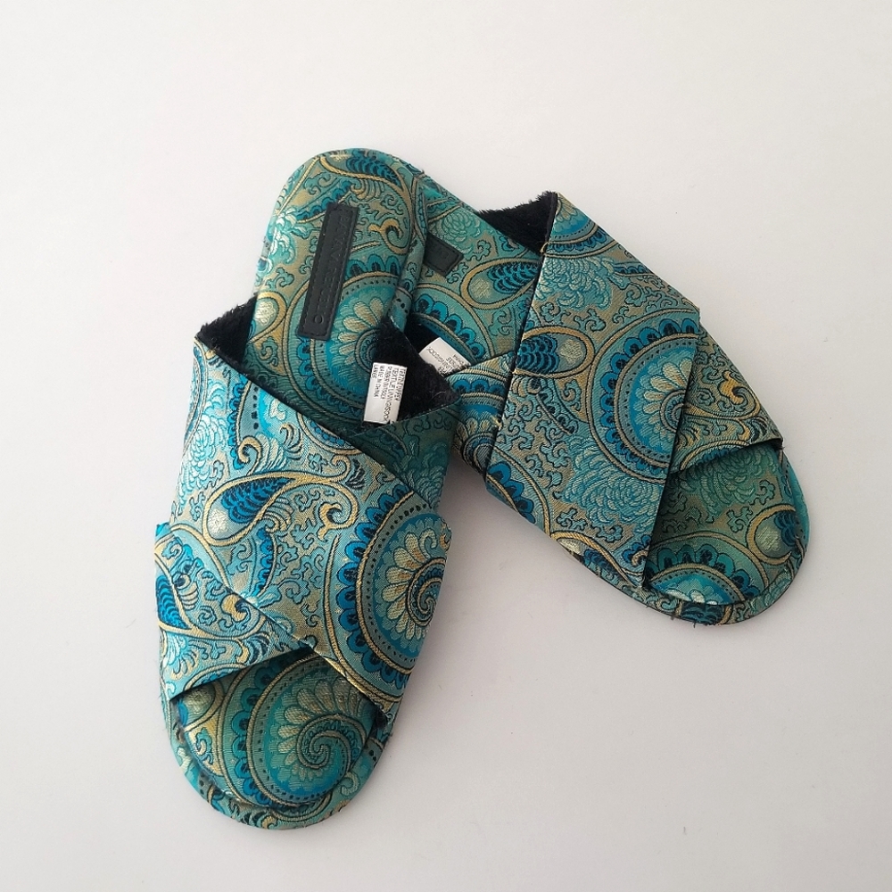 Banana Republic Paisley Satin Bedroom Slippers